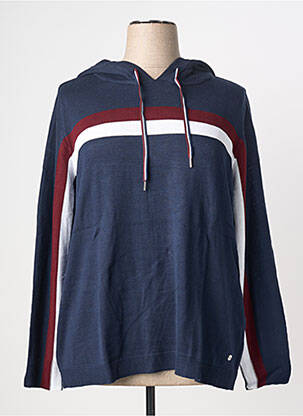 Sweat-shirt à capuche stretch manches longues bleu SHEEGO femme