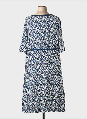 Robe longue imprimé fantaisie manches longues bleu SHEEGO femme