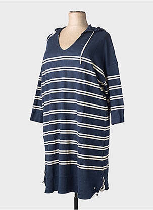 Robe mi-longue manches longues manches longues bleu SHEEGO femme