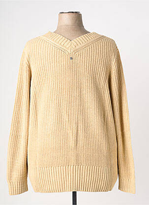 Pull col v manches longues beige SHEEGO femme