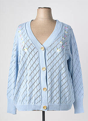 Gilet manches longues resserrée sur le bas bleu SHEEGO femme