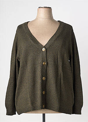 Gilet manches longues resserrée sur le bas vert SHEEGO femme