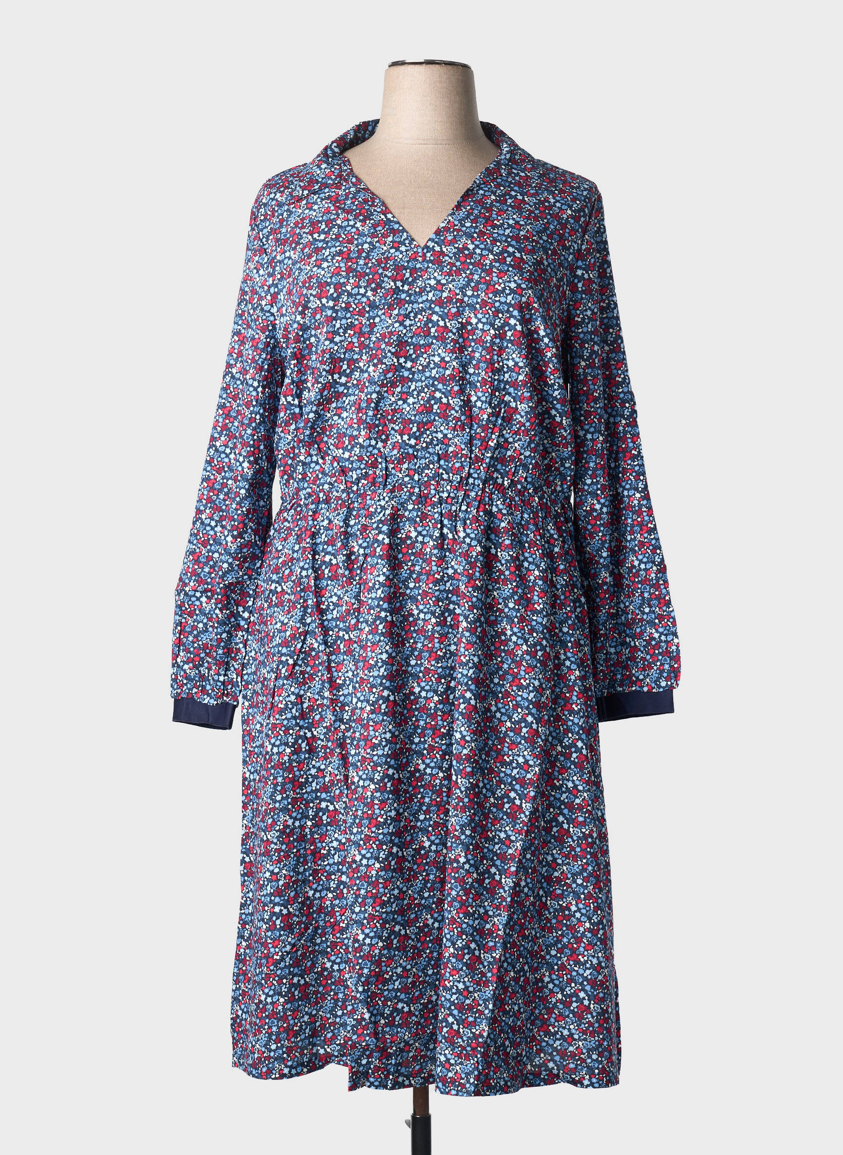 Robe longue manches longues manches longues bleu SHEEGO femme