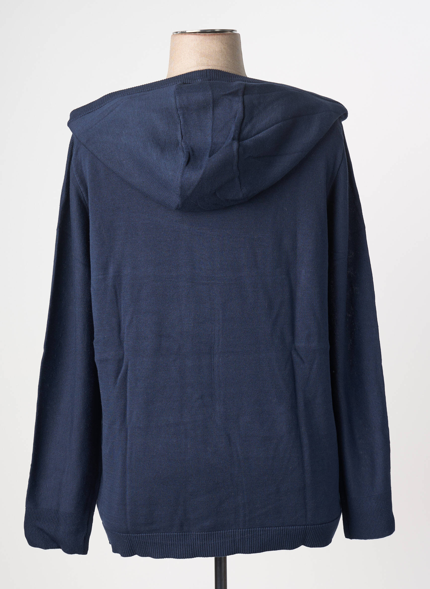 Sweat-shirt à capuche stretch manches longues bleu SHEEGO femme