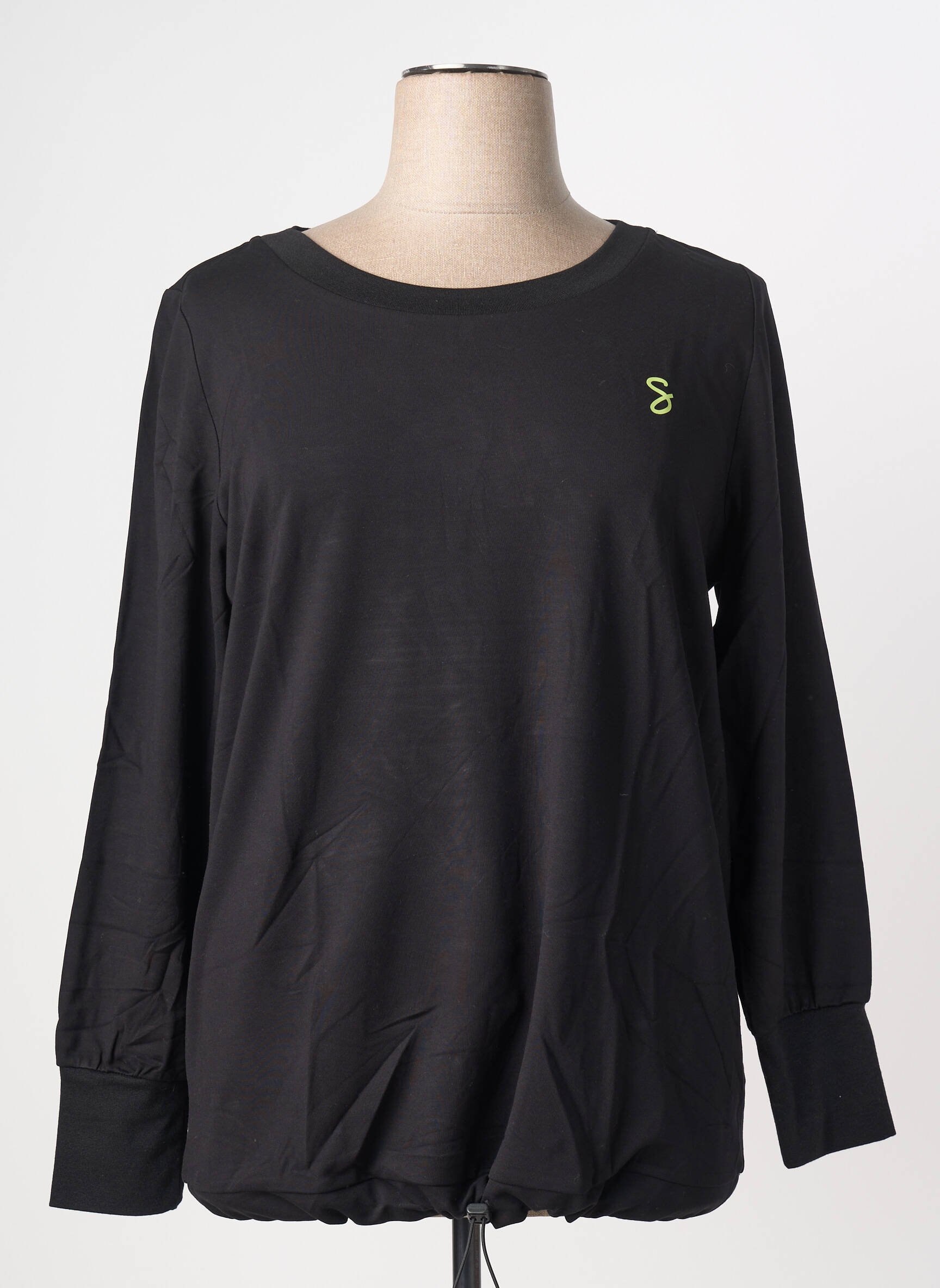 Sweat-shirt stretch manches longues noir SHEEGO femme