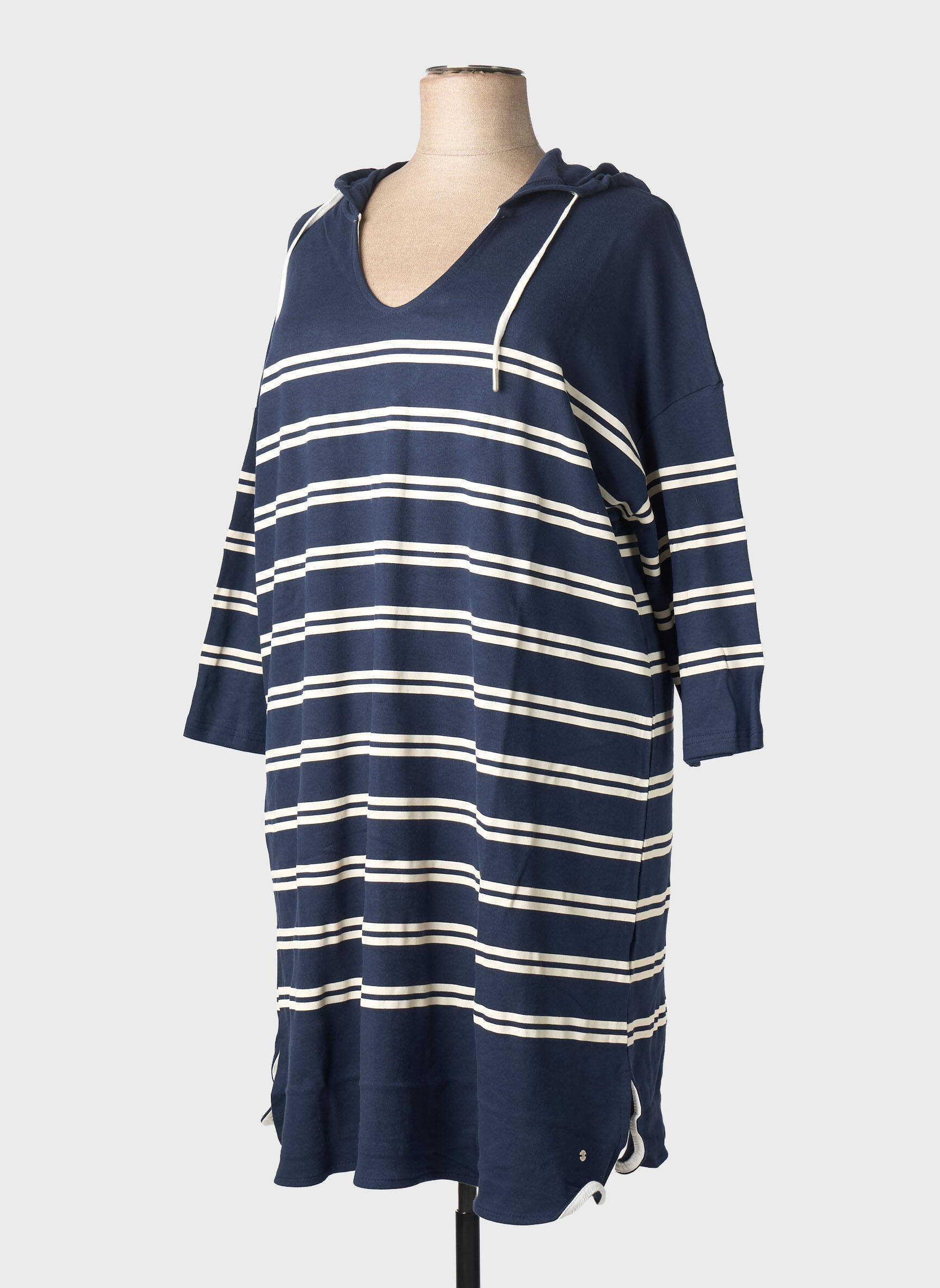 Robe mi-longue manches longues manches longues bleu SHEEGO femme