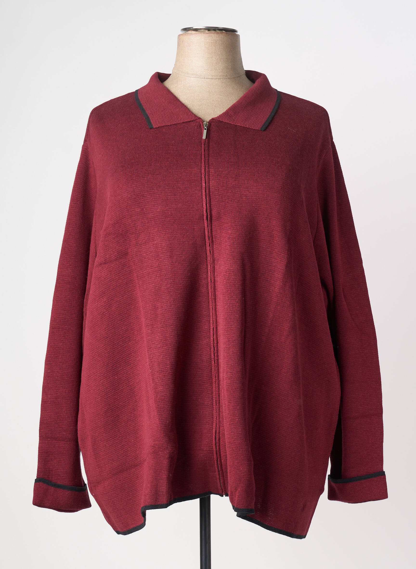 Veste casual col chemisier rouge SHEEGO femme