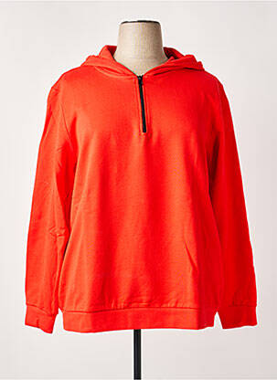 Sweat-shirt à capuche stretch manches longues rouge SHEEGO femme