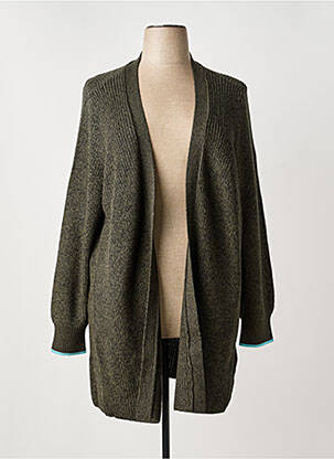 Gilet manches longues resserrée sur le bas vert SHEEGO femme