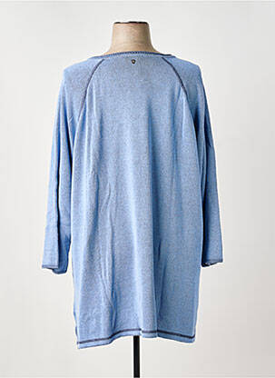 Pull tunique tissage chiné manches 3/4 bleu SHEEGO femme