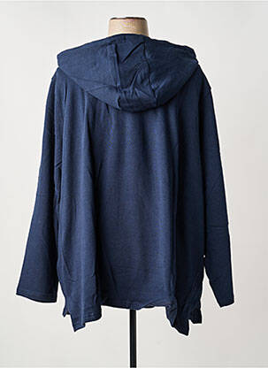 Sweat-shirt à capuche col v manches longues bleu SHEEGO femme