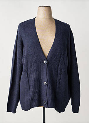 Gilet manches longues resserrée sur le bas bleu SHEEGO femme