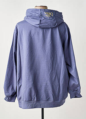 Sweat-shirt à capuche broderie manches longues bleu SHEEGO femme