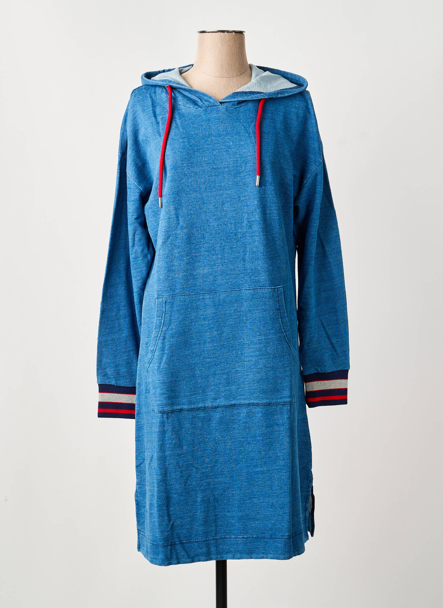Robe mi-longue manches courtes manches courtes bleu SHEEGO femme