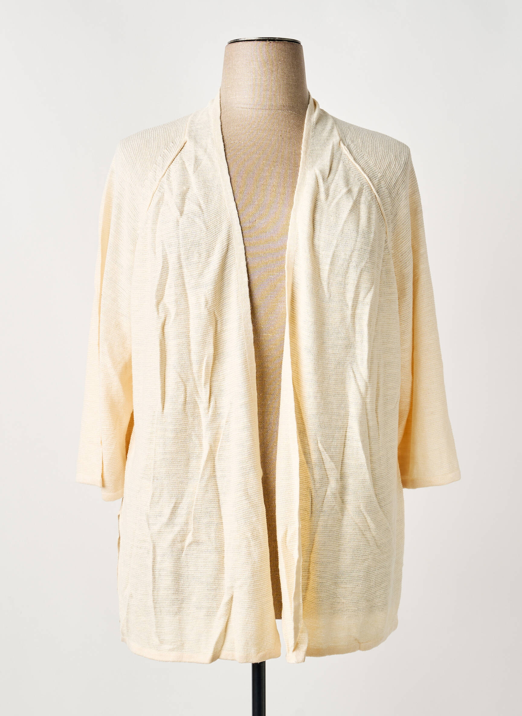 Gilet manches longues manches 3/4 beige TOM TAILOR femme