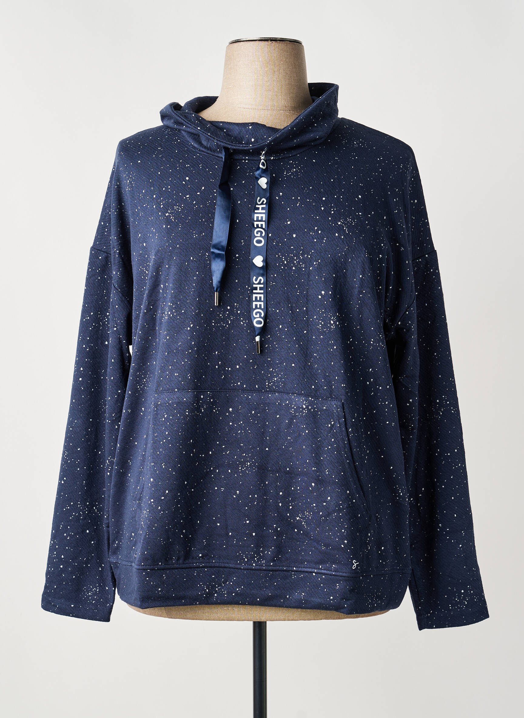 Sweat-shirt stretch manches longues bleu SHEEGO femme