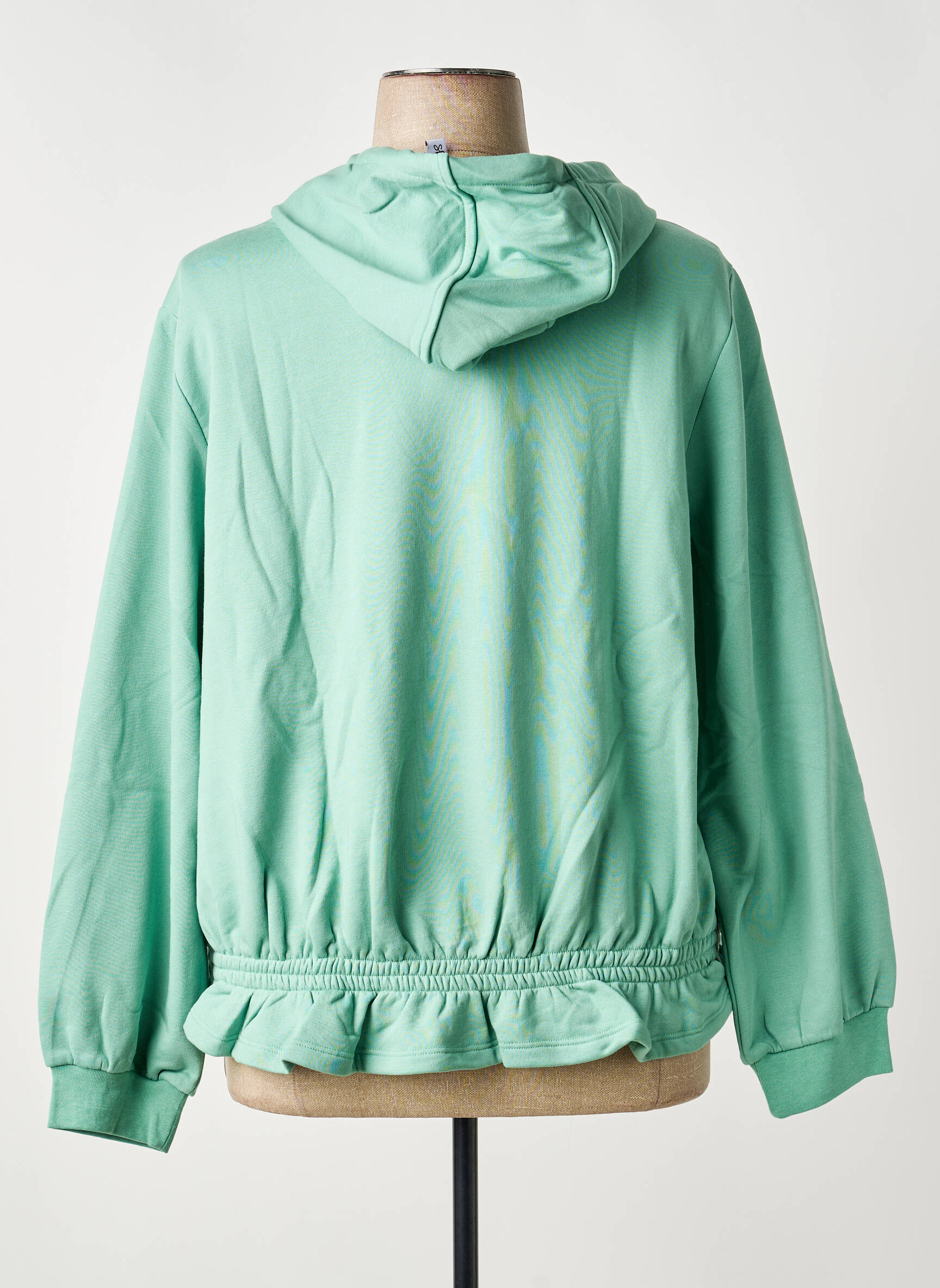 Sweat-shirt à capuche tissage jersey manches longues vert SHEEGO femme