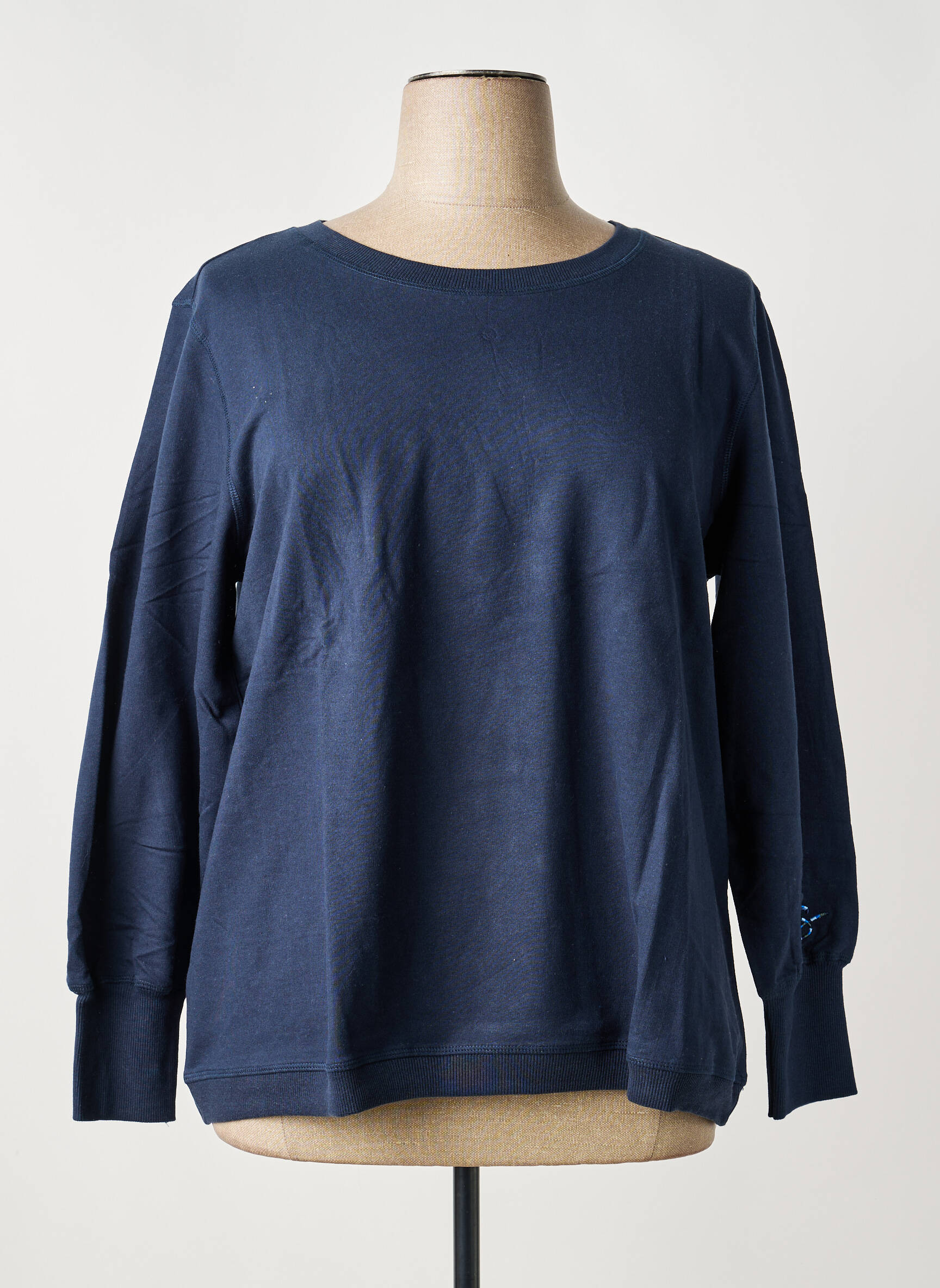 Sweat-shirt stretch manches longues bleu SHEEGO femme