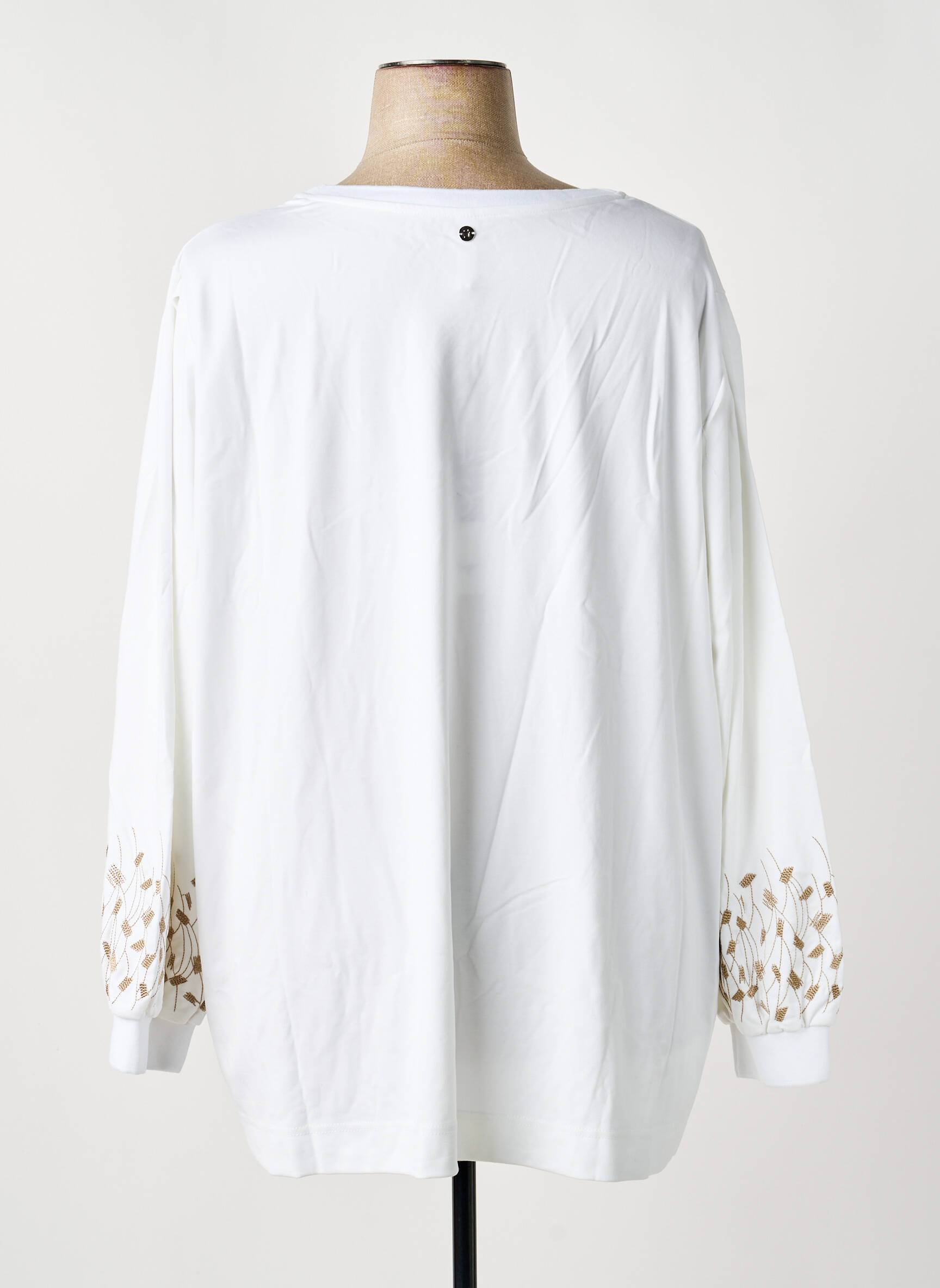 Sweat-shirt stretch manches longues blanc SHEEGO femme