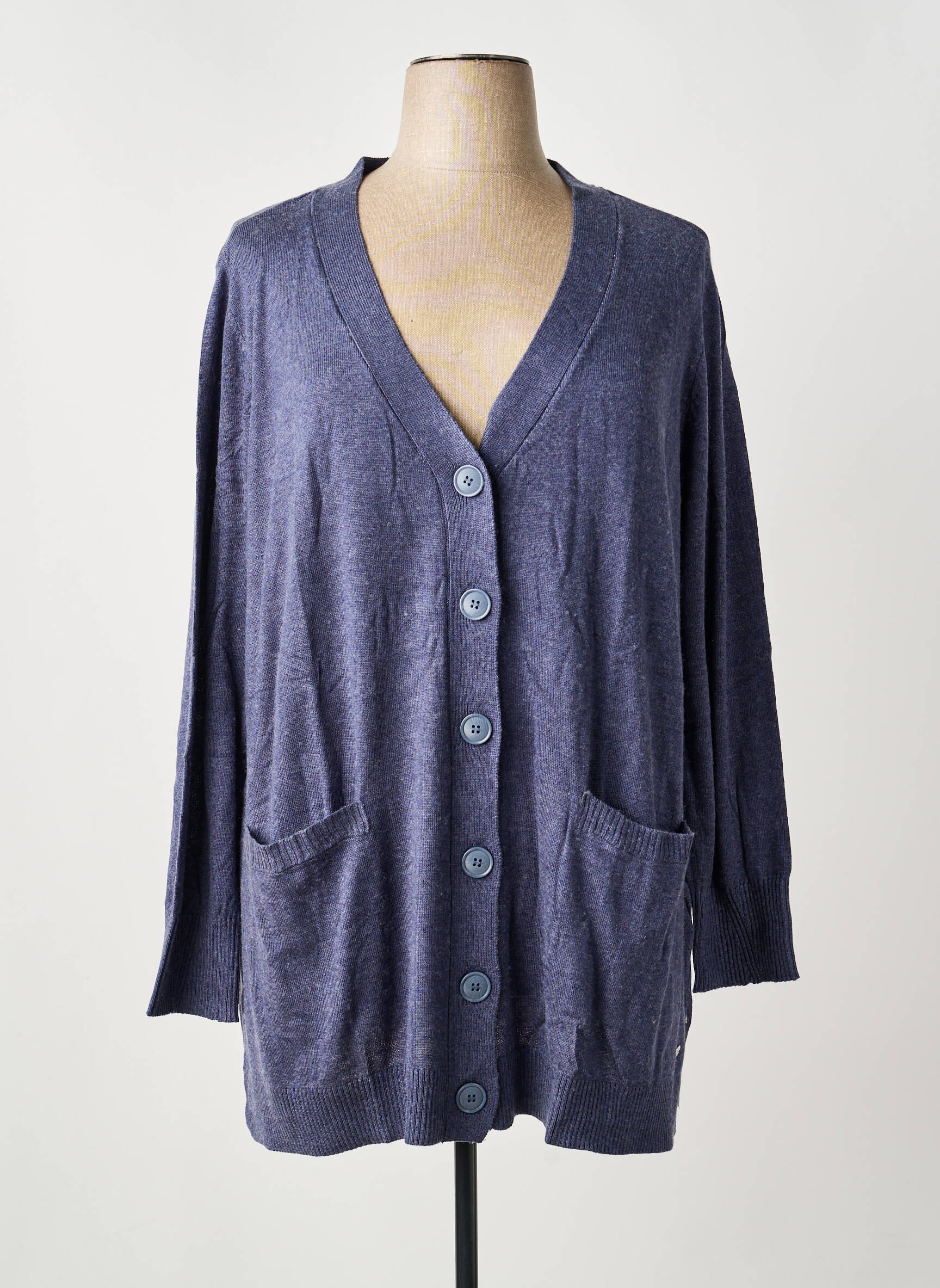 Gilet manches longues stretch bleu SHEEGO femme