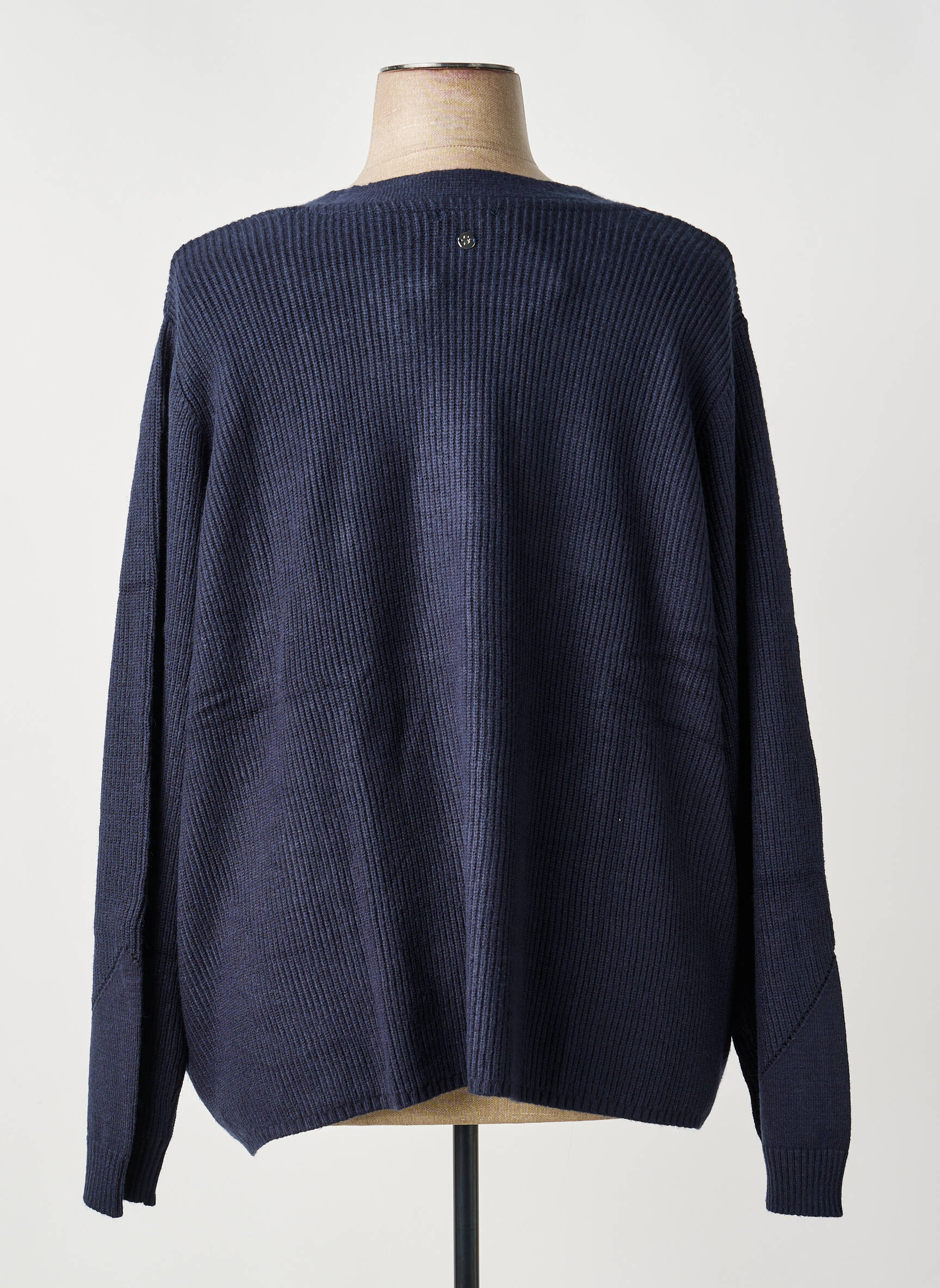 Gilet manches longues resserrée sur le bas bleu SHEEGO femme