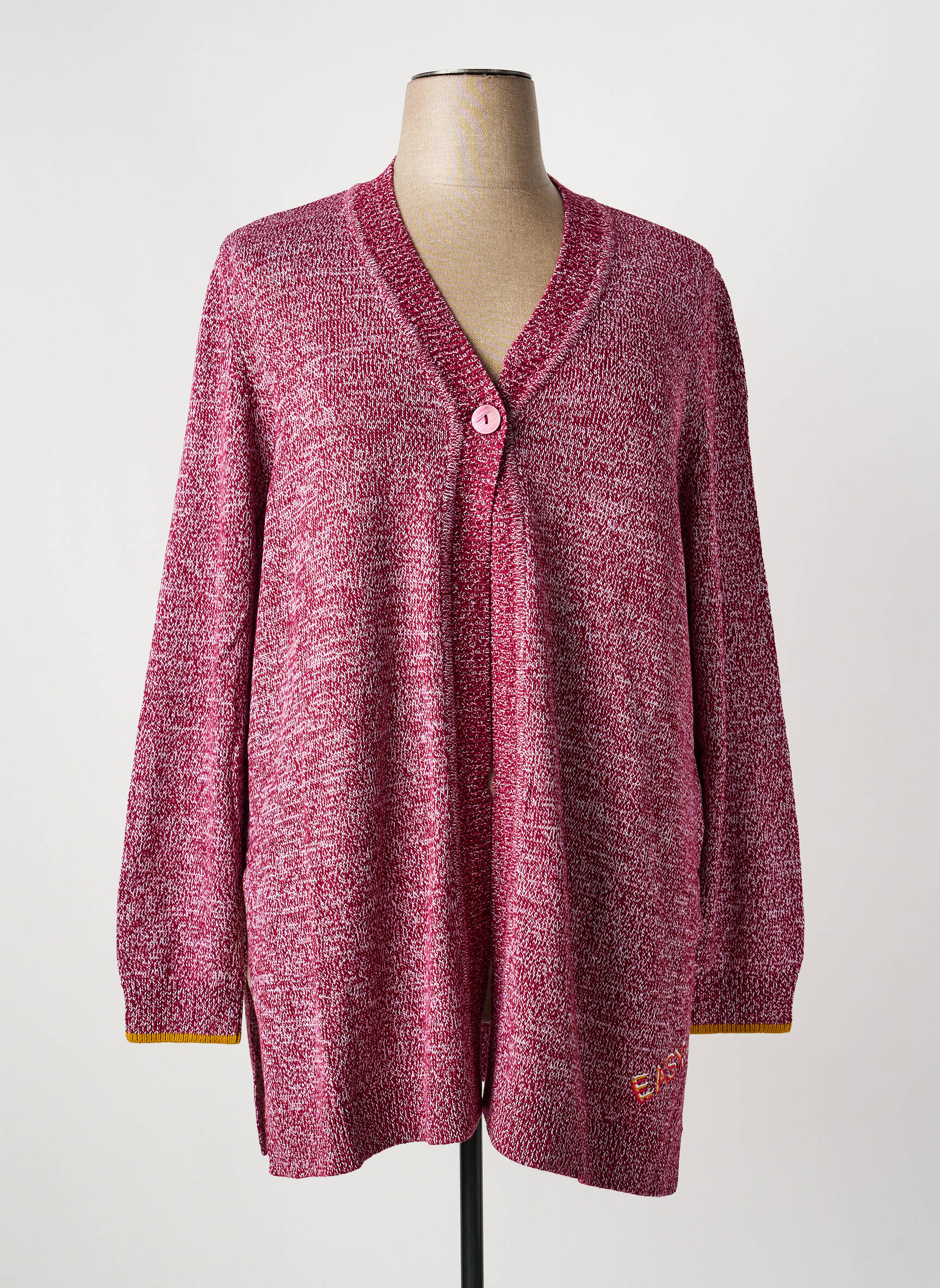 Gilet manches longues fermeture boutonnée sur le devant violet SHEEGO femme