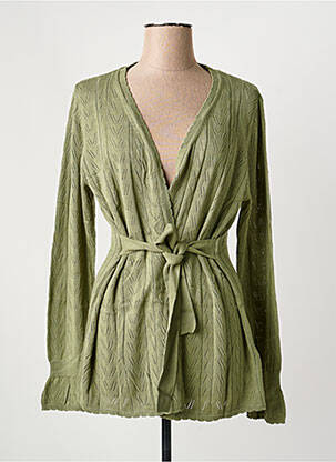 Gilet manches longues manches longues vert SHEEGO femme