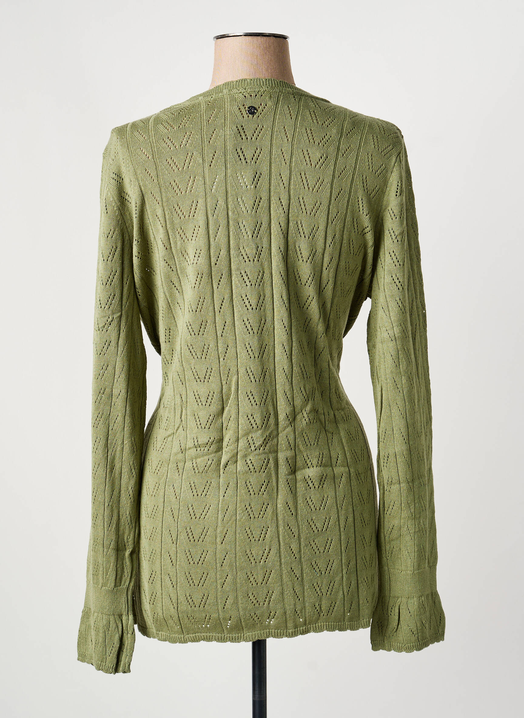 Gilet manches longues manches longues vert SHEEGO femme