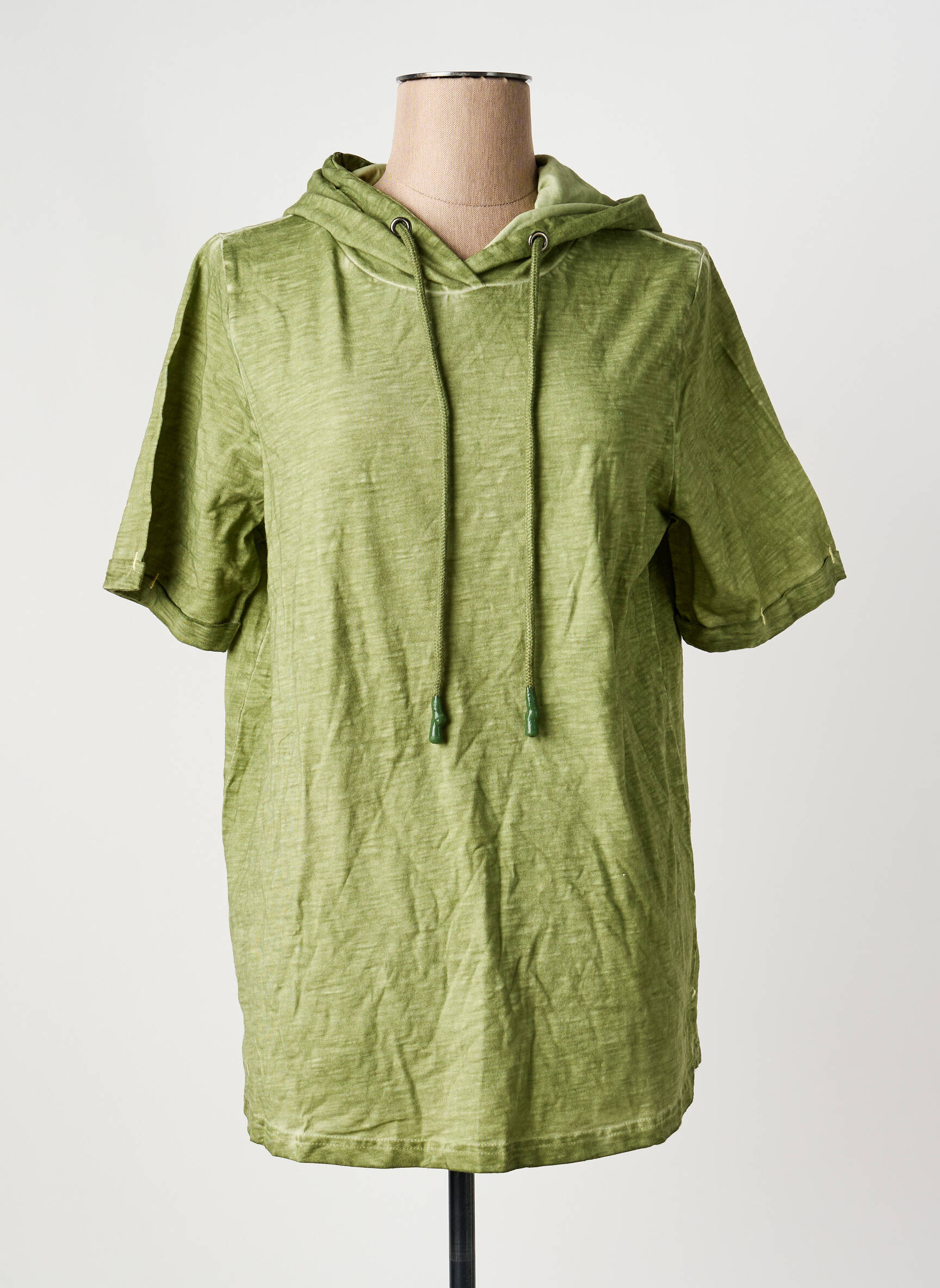 T-shirt coupe droite manches courtes vert SHEEGO femme