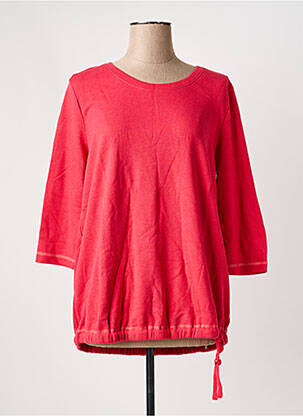 Pull resserrée sur le bas manches 3/4 rose SHEEGO femme