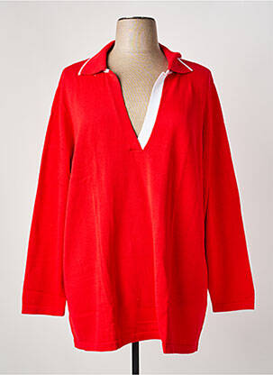 Pull coupe droite manches longues rouge SHEEGO femme
