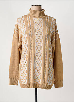 Pull col roulé coupe cintrée manches longues beige SHEEGO femme