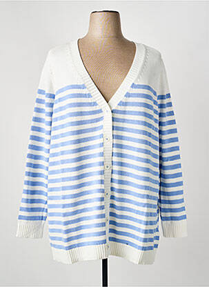 Gilet manches longues fermeture boutonnée sur le devant blanc SHEEGO femme