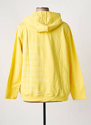 Sweat-shirt à capuche sérigraphie floquée manches longues jaune SHEEGO femme