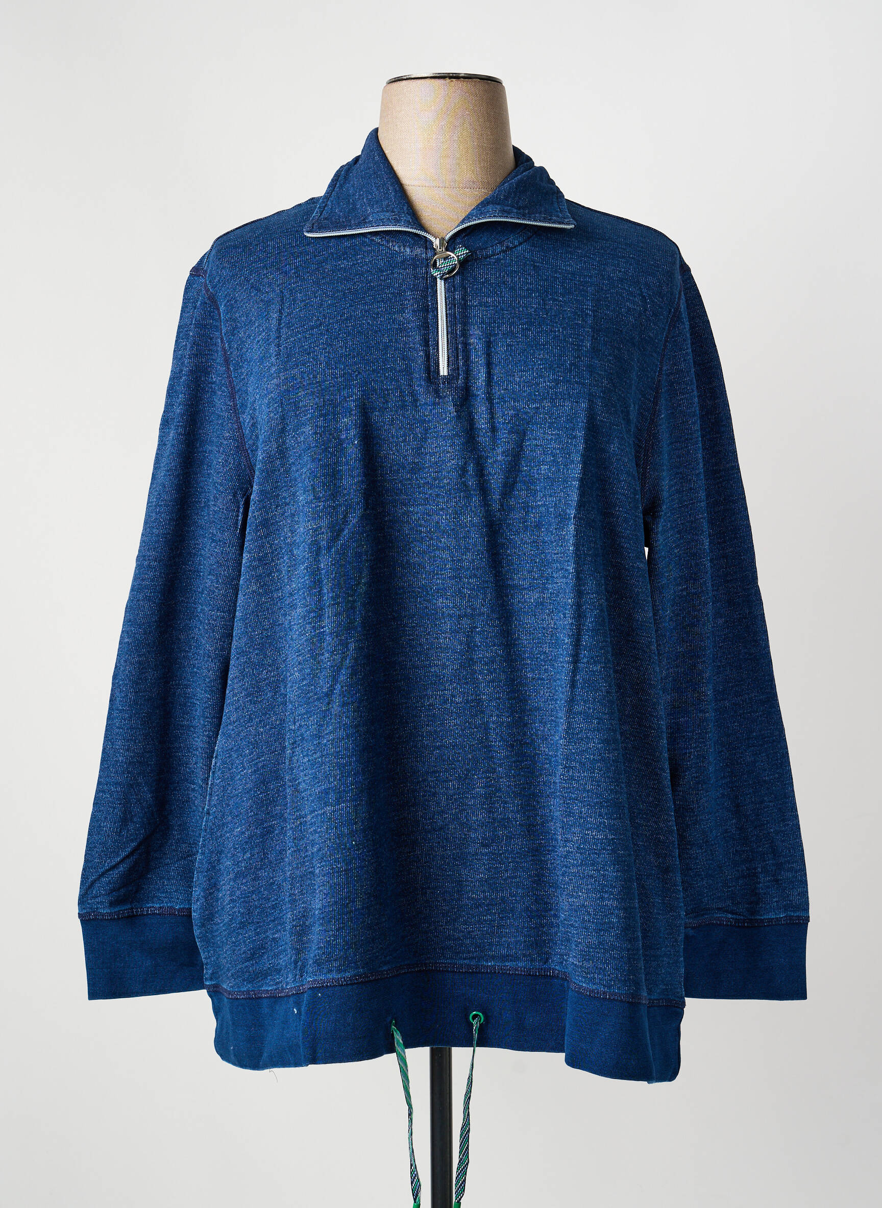 Sweat-shirt manches longues manches longues bleu SHEEGO femme