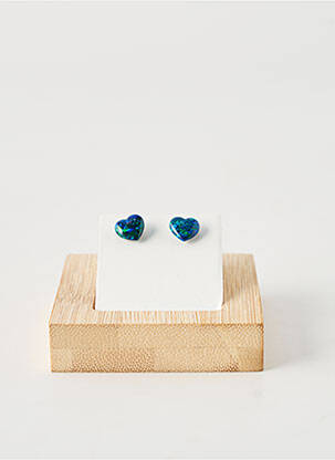 Boucles d’oreilles matériaux argent vert PANDORA femme
