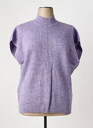 Pull coupe cintrée manches courtes violet SHEEGO femme
