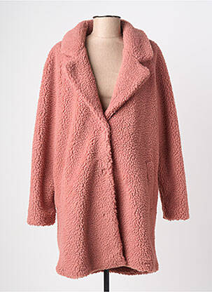 Manteau long coupe cintrée sans capuche rose ONLY femme