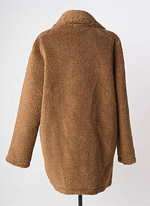 Manteau long coupe droite sans capuche marron PAKO LITTO femme