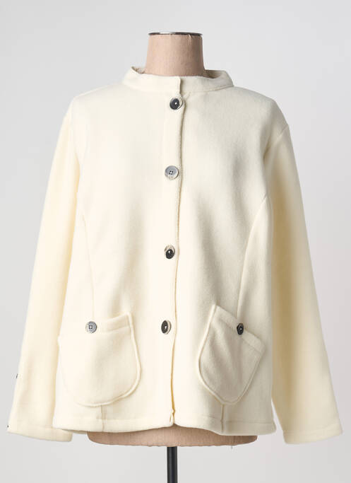 Veste casual col rond beige AGATHE & LOUISE femme