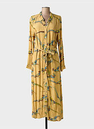 Robe longue manches longues manches longues beige KING LOUIE femme
