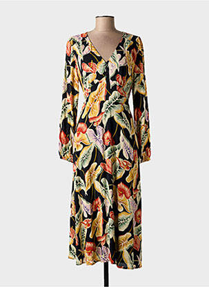 Robe longue imprimé fantaisie manches longues noir KING LOUIE femme