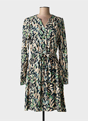 Robe mi-longue manches longues manches longues vert C'EST BEAU LA VIE femme