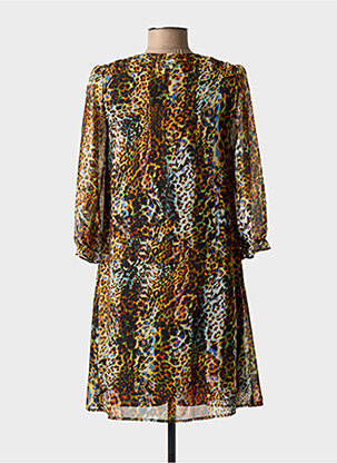 Robe mi-longue coupe fluide manches longues noir FREEMAN T.PORTER femme