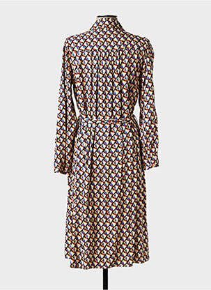Robe mi-longue coupe fluide manches longues beige C'EST BEAU LA VIE femme