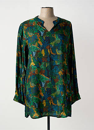 Blouse imprimé fantaisie manches longues vert AGATHE & LOUISE femme