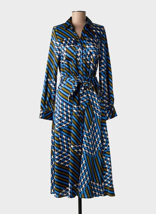 Robe longue manches longues manches longues bleu LA PETITE ETOILE femme