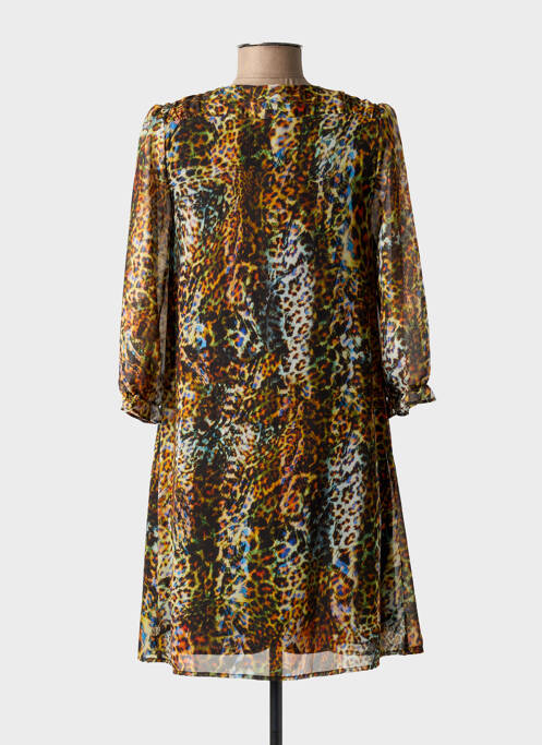 Robe mi-longue coupe fluide manches longues noir FREEMAN T.PORTER femme
