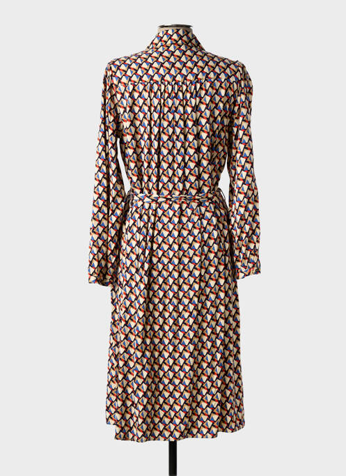 Robe mi-longue manches longues manches longues beige C'EST BEAU LA VIE femme