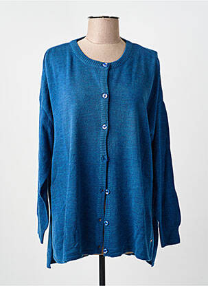 Gilet manches longues resserrée sur le bas bleu AGATHE & LOUISE femme